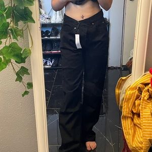 asymmetrical waist baggy jean